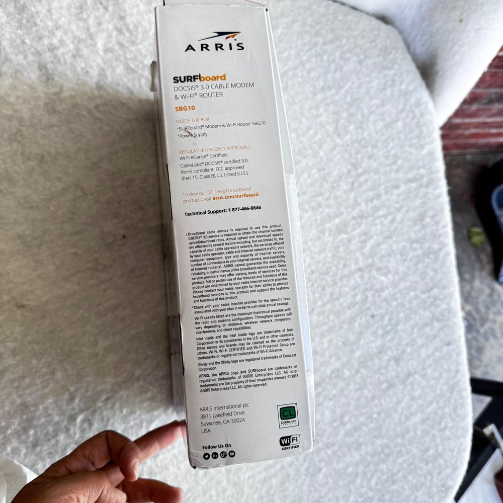 New Arris SURFboard SBG10 DOCSIS 3.0 Cable Modem & Wi-Fi Router - New - Picture 6 of 6